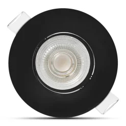 LED inbouwspot Zwart- 4,9W vervangt 41W - 480lm - 4000K - Kantelbaar - Niet Dimbaar - D90xH22mm