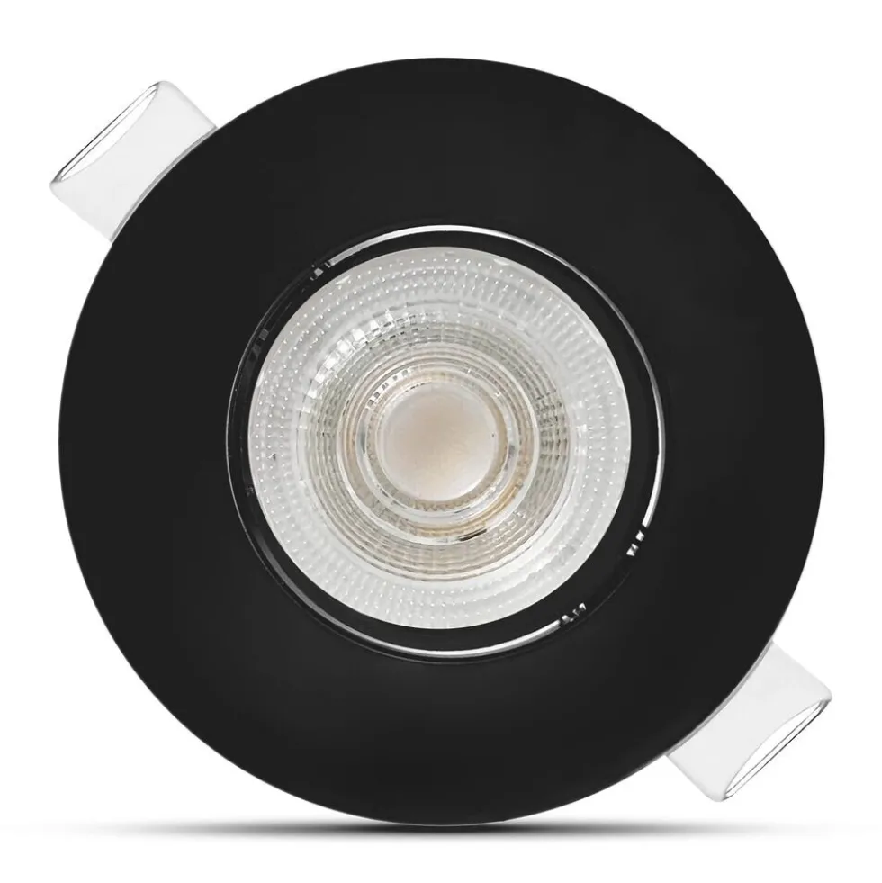 LED inbouwspot Zwart- 4,9W vervangt 41W - 480lm - 4000K - Kantelbaar - Niet Dimbaar - D90xH22mm