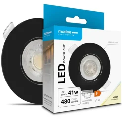 LED inbouwspot Zwart- 4,9W vervangt 41W - 480lm - 4000K - Kantelbaar - Niet Dimbaar - D90xH22mm