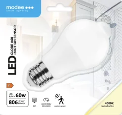 LED Lampe mit Bewegungssensor - E27 Fassung - 8,8W - 4000K