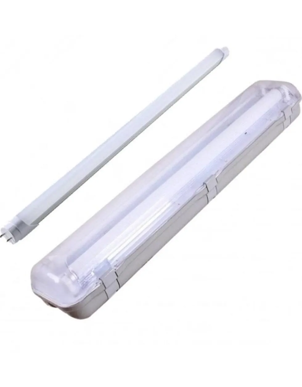 LED Leuchtstoffröhren Komplettset - 120cm Einzelfassung - IP65 Feuchtraum - Wannenleuchte - inkl. 18W LED Leuchtstoffröhre