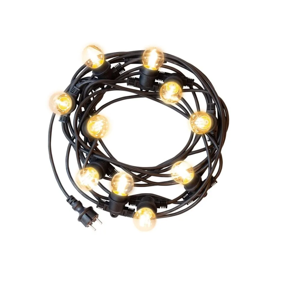 LED Lichterkette 30m (3x10m) - Inkl. 30x LED Lampe G45 - 1W - 3000K