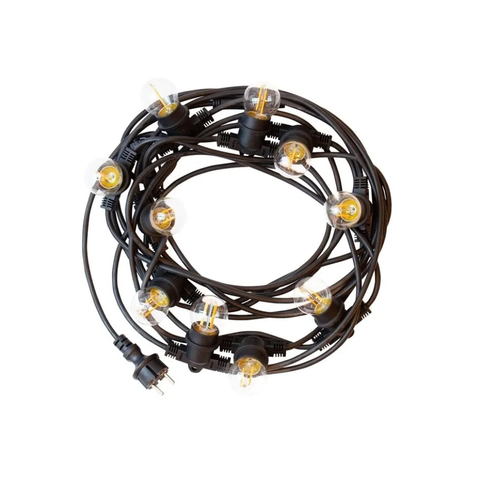 LED Lichterkette 30m (3x10m) - Inkl. 30x LED Lampe G45 - 1W - 3000K