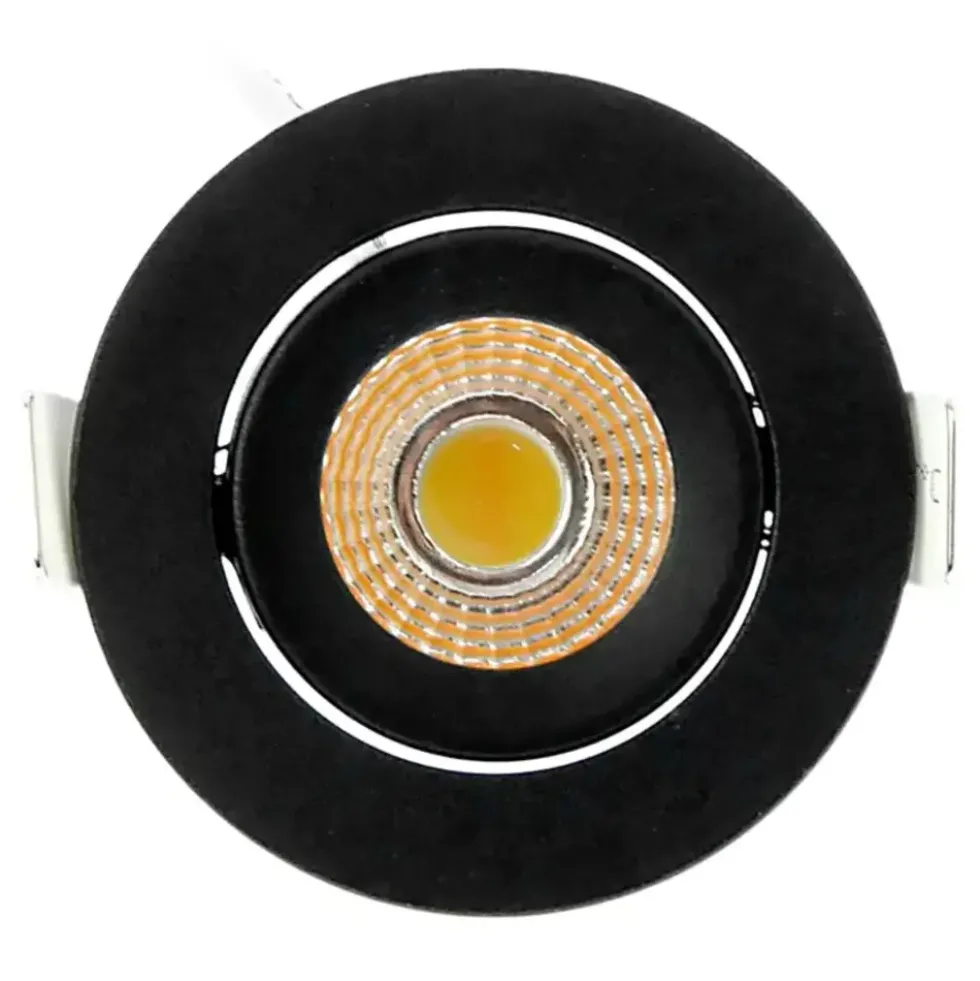 LED-Mini-Einbaustrahler IP65 – Schwarz 62 mm – 5 W 450 lm – 2700 K 827 Warmweiß | Einbaudurchmesser 52 mm – Triac dimmbar | 230V
