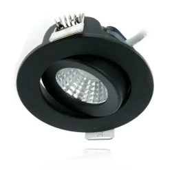 LED-Mini-Einbaustrahler IP65 – Schwarz 62 mm – 5 W 450 lm – 2700 K 827 Warmweiß | Einbaudurchmesser 52 mm – Triac dimmbar | 230V