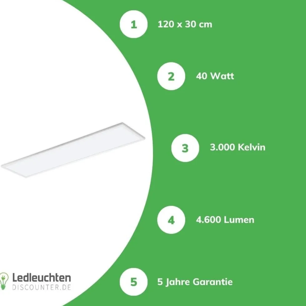 LED Panel Pro Slim line - 36W 4320Lm | 120x30cm - UGR22 Opal weiss