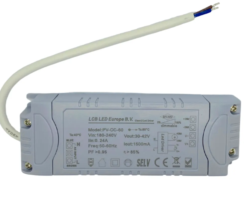 LED Panel Trafo - dimmbar 1-10V - 30-42V 1500mA - für 60W LED Panels