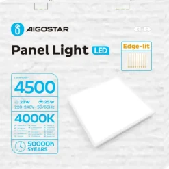 LED-Panel 60x60cm - 25W 4500lm - 4000K 840 - Flimmerfrei - UGR<19