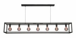 LED Pendelleuchte Esteso mit 7 Lichtern Schwarz