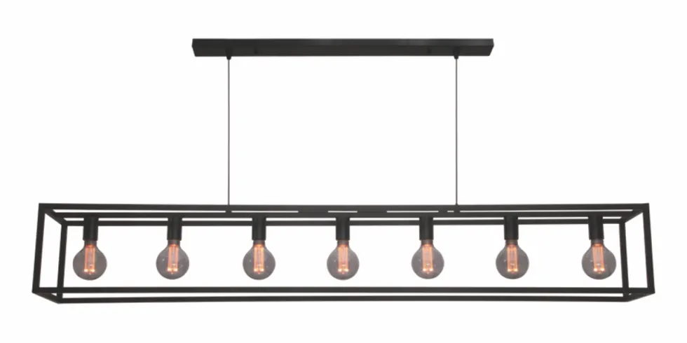 LED Pendelleuchte Esteso mit 7 Lichtern Schwarz