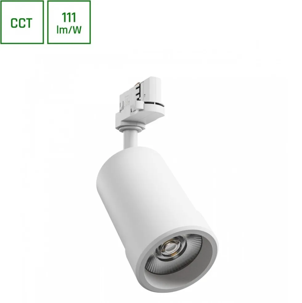 LED 3-Phasen Stromschienenstrahler Pava Basic - 20W 2225lm Weiß 20-45° 3000-6000K CCT