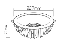 LED QUANTUM Einbauspot dimmbar 1-10V - 40W 100Lm pro Watt - 4000K