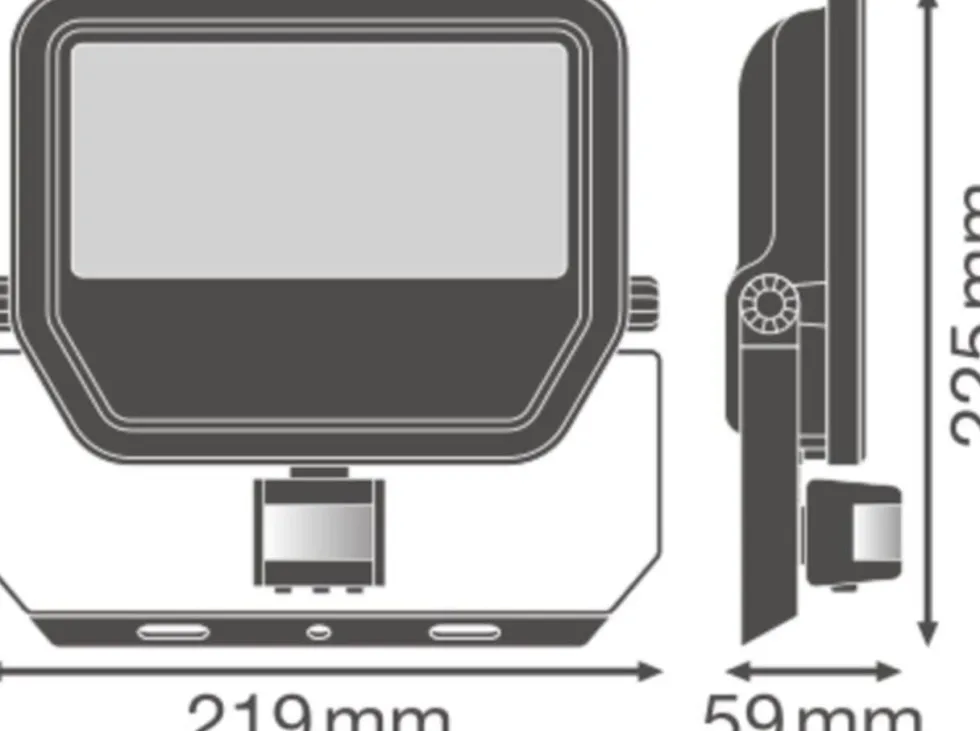 Led-Scheinwerfer Aluminium Schwarz 41W 6000lm 100D - 840 Kaltweiß | IP66 - Bewegungs- Und Lichtsensor - Symmetrisch