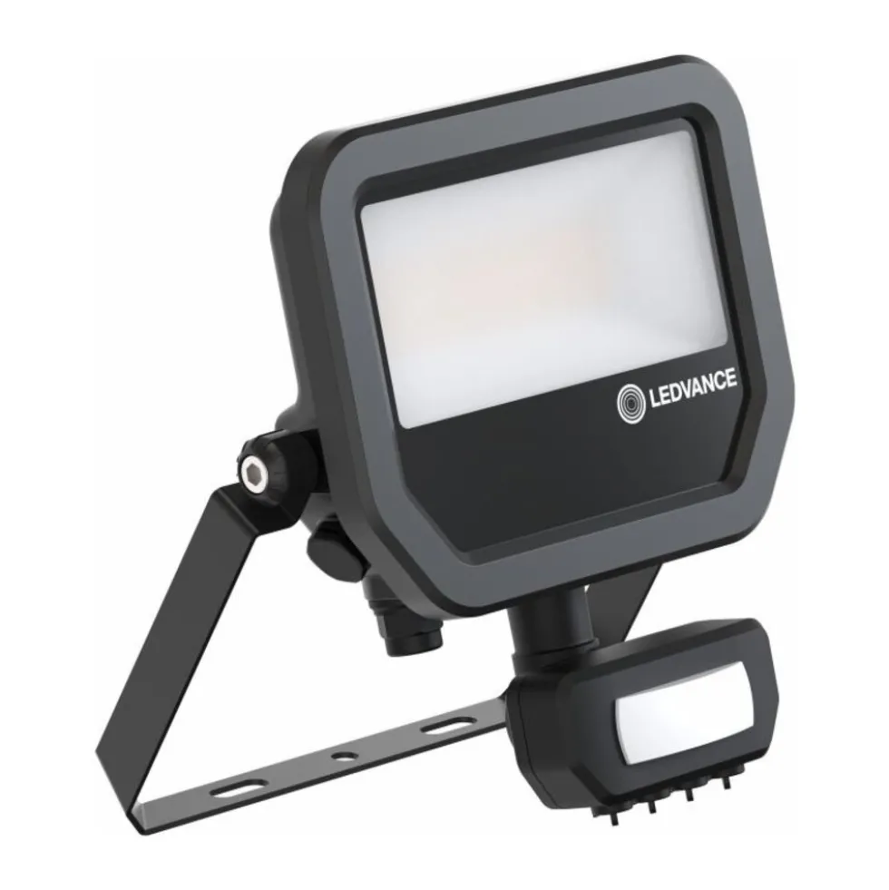 Led-Scheinwerfer Aluminium Schwarz 17W 2200lm 100D - 830 Warmweiß | IP65 - Bewegungs- Und Lichtsensor - Symmetrisch