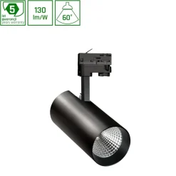 LED-Schienenstrahler Schwarz – Branta 27 W 3000 K | 3-Phasen-Schiene – 3510 lm – Perfekte Farbwiedergabe