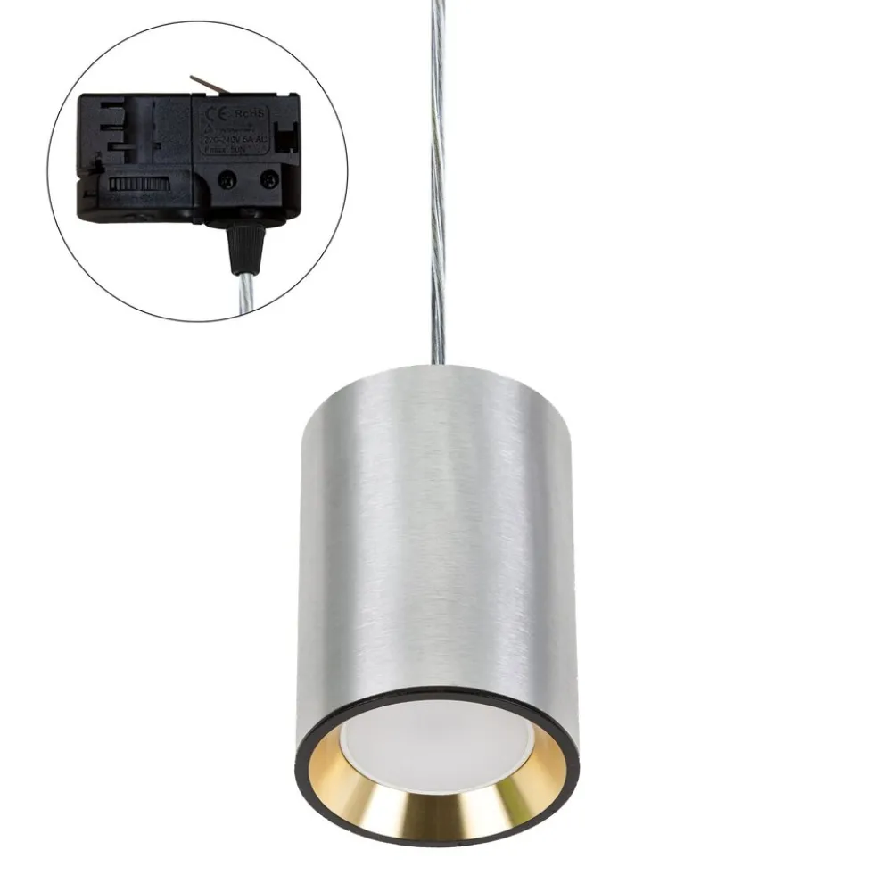 LED Schienenstrahler Silber / Gold mit GU10 Fassung - universal 3-Phase - exkl. LED GU10