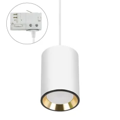 LED Schienenstrahler Weiß / Gold mit GU10 Fassung - universal 3-Phase - exkl. LED GU10