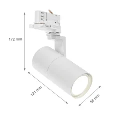 LED Schienenstrahler weiß - 3-Phase universal - GU10 Fassung
