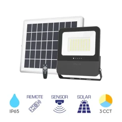 LED-Solarstrahler inkl. Sensor – 50 W, 1800 lm – Einstellbare Lichtfarbe – Schutzart IP65