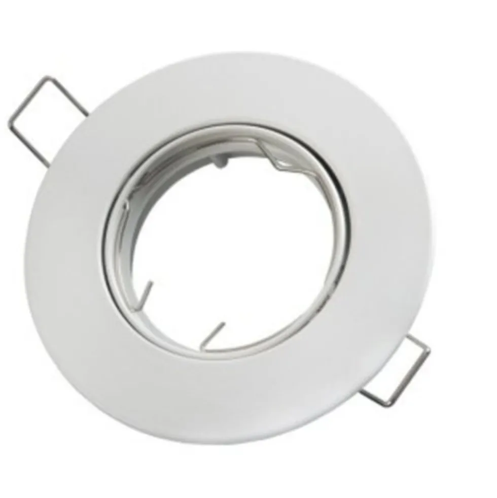 LED Spot Einbaurahmen für GU10 / MR16 - 80mm - Weiß - rund - schwenkbar - Einbaugr. 92 mm