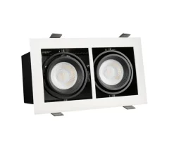 LED Stahler Einbaurahmen Modern - rechteckig mit 2x GU10 Fassung