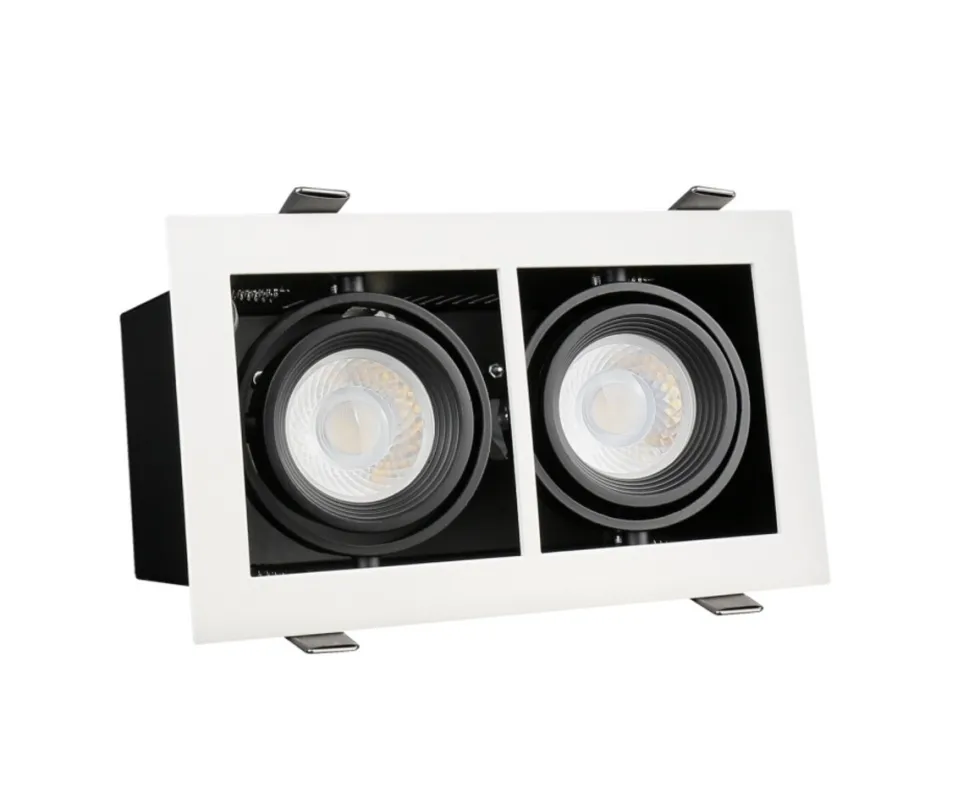 LED Stahler Einbaurahmen Modern - rechteckig mit 2x GU10 Fassung