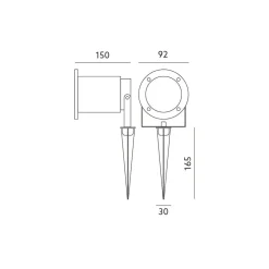 LED Sting Bodenspot - GU10 Fassung - IP54 spritzwassergeschützt - exkl. LED Spot