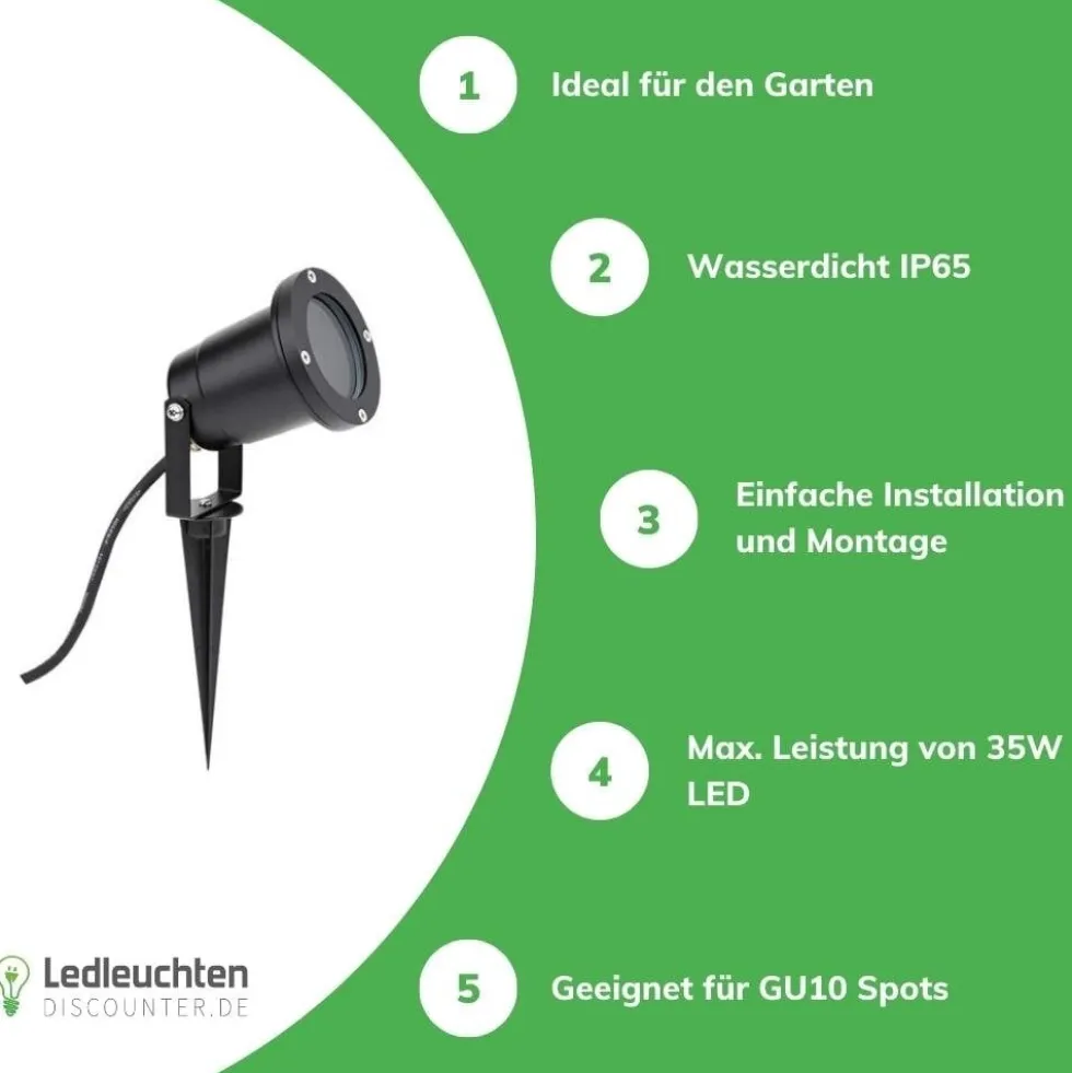 LED Sting Bodenspot - GU10 Fassung - IP54 spritzwassergeschützt - exkl. LED Spot