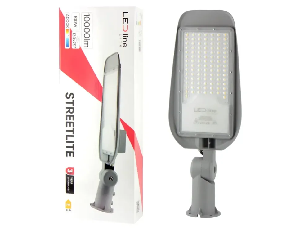 LED Straßenlaterne IP65 - 100W 10.000 Lumen - 4000K Tageslichtweiß