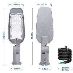 LED Straßenlaterne IP65 - 30W 2550 Lumen - 6500K Tageslichtweiß