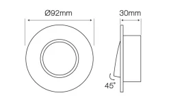 LED Strahler Einbaurahmen für GU10 / MR16 - 80mm - Edelstahl - rund - schwenkbar - Außenmaß 92 mm