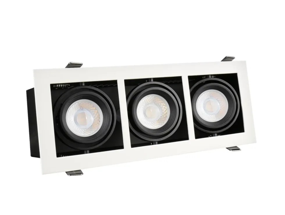 LED Strahler Einbaurahmen Modern - rechteckig mit 3x GU10 Fassung