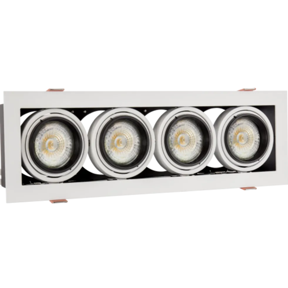 LED Strahler Einbaurahmen Modern mini - rechteckig mit 4x GU10 Fassung