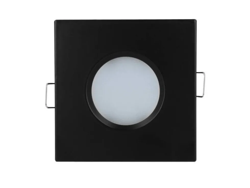 LED Strahler Einbaurahmen Schwarz viereckig - Badezimmer IP44 - Sägegröße 73mm - Außengröße 84mm