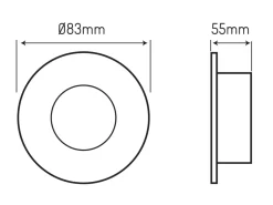 LED Strahler Einbaurahmen Schwarz rund - Badezimmer IP44 - Sägegröße 73mm - Außengröße 83mm