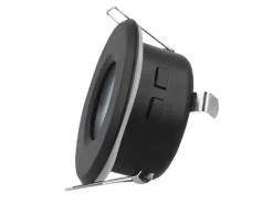 LED Strahler Einbaurahmen Schwarz rund - Badezimmer IP44 - Sägegröße 73mm - Außengröße 83mm