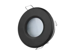 LED Strahler Einbaurahmen Schwarz rund - Badezimmer IP44 - Sägegröße 73mm - Außengröße 83mm