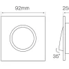 LED Strahler Einbaurahmen Schwarz viereckig - schwenkbar - Sägegröße 74mm - Außengröße 92mm