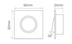 LED Strahler Einbaurahmen Schwarz viereckig - schwenkbar - Sägegröße 74mm - Außengröße 92mm