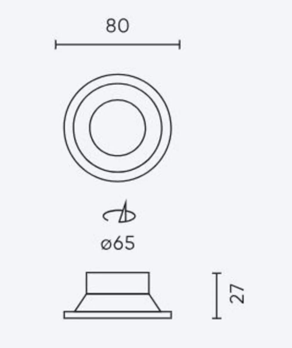 LED Strahler GU10 / MR16 - 65 mm Einbaurahmen - weiß rund - nicht schwenkbar - Einbaugröße77mm