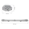 LED T8 / G13 - 60cm - IP65 Wasserdichte Halterung - für Feuchtraum - Wannenleuchte - IK10