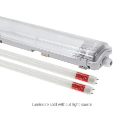 LED T8 / G13 - 60cm - IP65 Wasserdichte Halterung - für Feuchtraum - Wannenleuchte - IK10