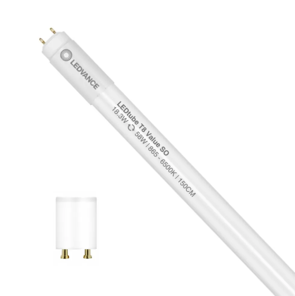 LED T8 Röhre 150cm 18,3W - 2200lm 6500K Kaltweiß EM/Mains Standard Output