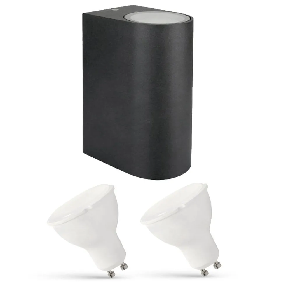 LED Wandlampe Außenbereich - 2x 2,8W - 2700K - Anthrazit