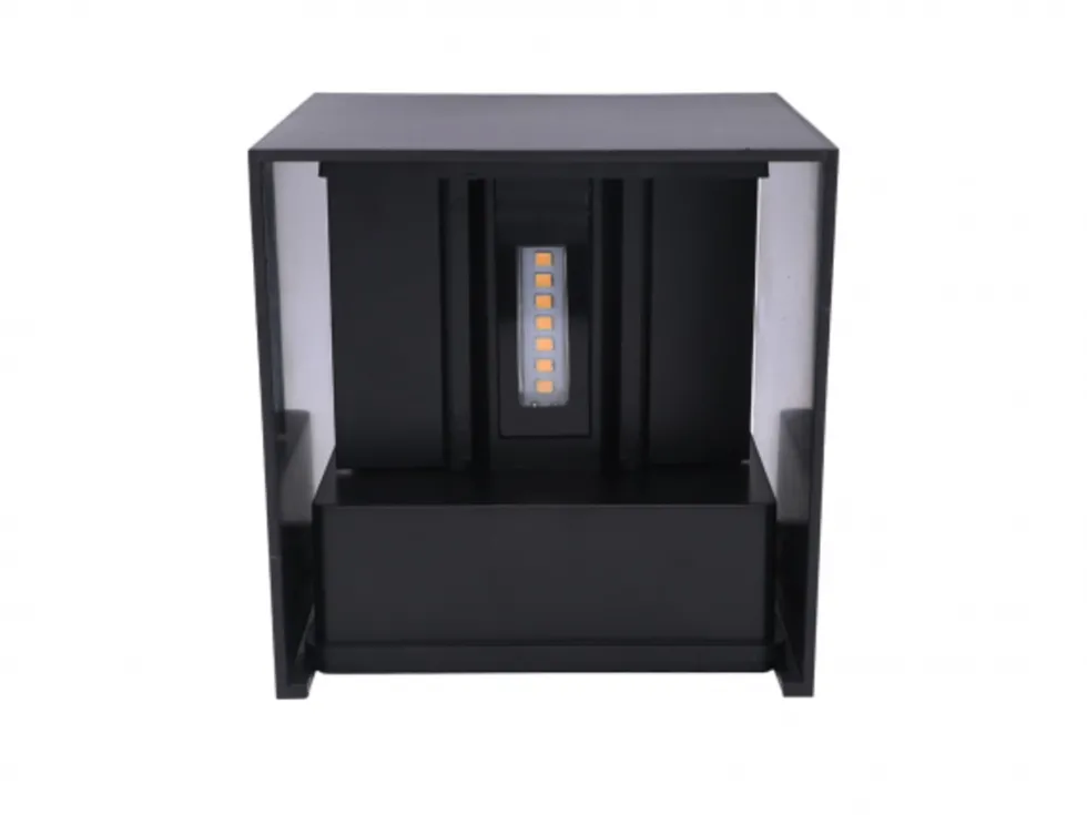 LED-Wandlampe IP54 - kubus Schwarz 2-flammig 6 W - 3000k warm Weiss