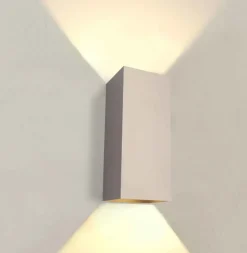 LED-Wandleuchte Champagner – DANTE2 XL 240 mm – 2-flammig, nach oben und unten gerichtet | Schutzart IP20 – 2 x GU10-Fassung – ohne Leuchtmittel 240 x 100 mm