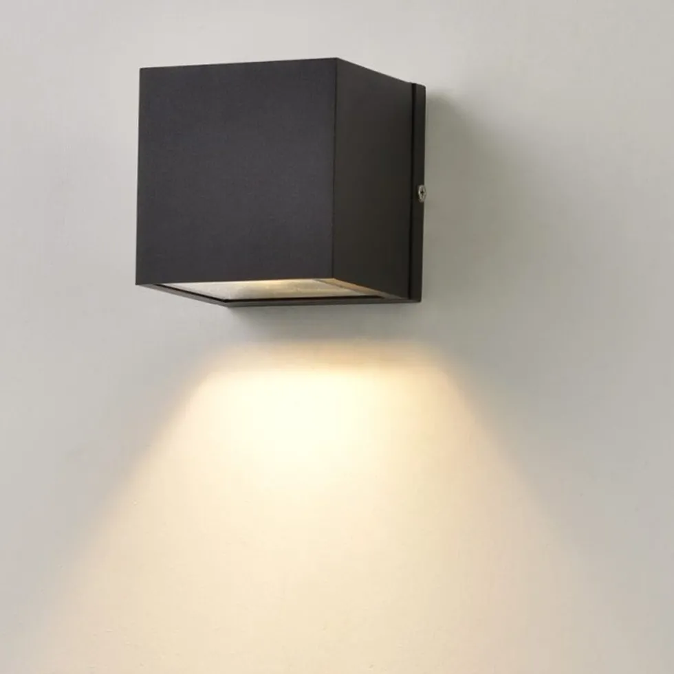 LED Wandleuchte Down IP54 - Schwarz DICE Square 100MM | 1x GU10 Fassung