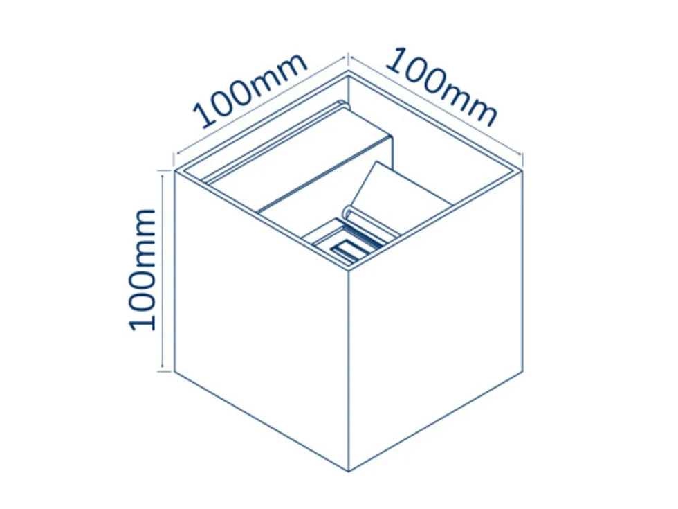 LED Wandleuchte Grau IP54 - 2x3W - Lichtfarbe optional - Abstrahlwinkel anpassbar