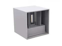 LED Wandleuchte Grau IP54 - 2x3W - Lichtfarbe optional - Abstrahlwinkel anpassbar