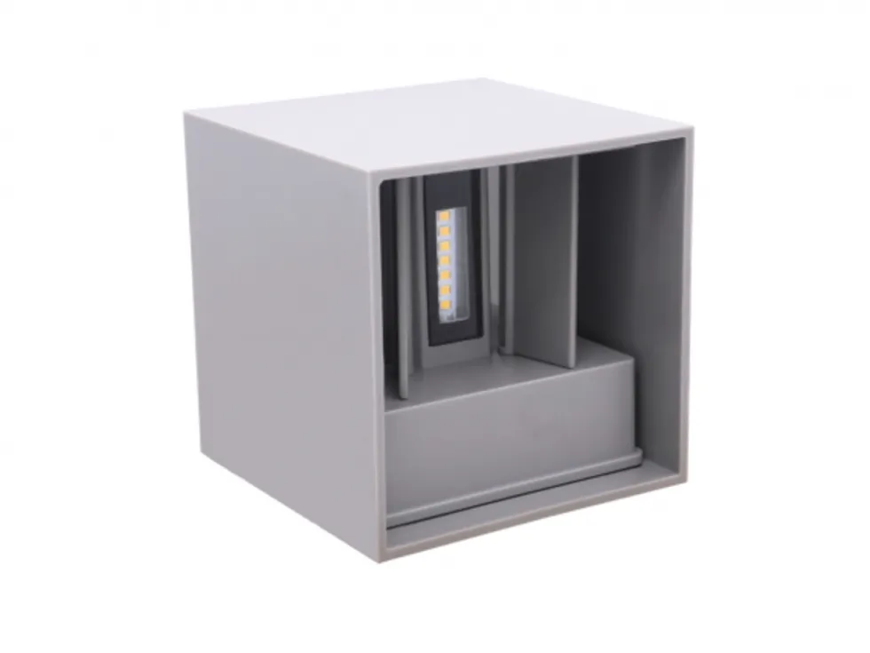 LED Wandleuchte Grau IP54 - 2x3W - Lichtfarbe optional - Abstrahlwinkel anpassbar